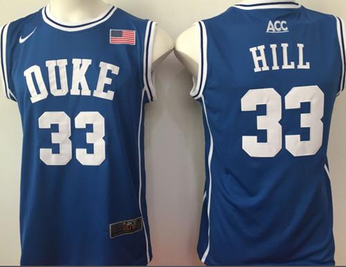 Blue Devils #33 Grant Hill Blue Basketball New Stitched NCAA Jersey