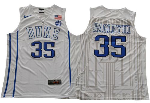 Blue Devils #35 Marvin Bagley III White Basketball Stitched NCAA Jersey