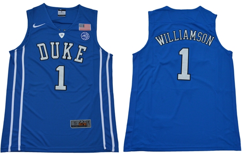 Blue Devils #1 Zion Williamson Blue Basketball Elite Stitched NCAA Jersey