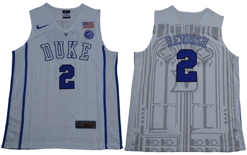 Blue Devils #2 Cameron Reddish White Basketball Elite Stitched NCAA Jersey - Click Image to Close