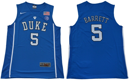 Blue Devils #5 R.J. Barrett Blue Basketball Elite Stitched NCAA Jersey - Click Image to Close