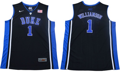 Blue Devils #1 Zion Williamson Black/Blue Basketball Elite Stitched NCAA Jersey