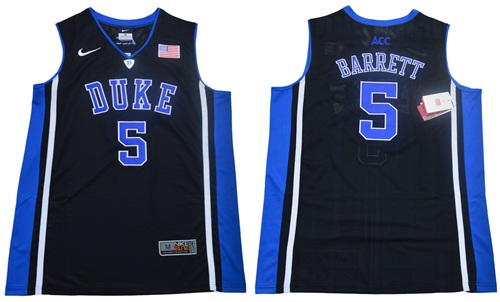 Blue Devils #5 R.J. Barrett Black/Blue Basketball Elite Stitched NCAA Jersey