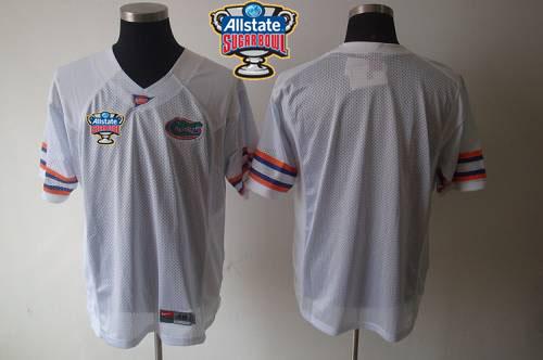 Gators Blank White Allstate Sugar Bowl Stitched NCAA Jersey - Click Image to Close