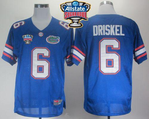 Gators #6 Jeff Driskel Blue Allstate Sugar Bowl Stitched NCAA Jersey - Click Image to Close