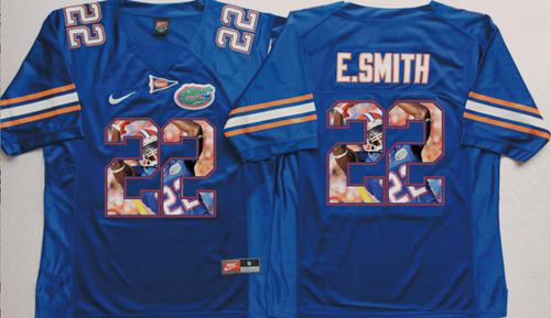 Gators #22 Emmitt Smith Blue Player Fashion Stitched NCAA Jersey - Click Image to Close