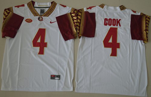 Seminoles #4 Dalvin Cook White Stitched NCAA Jersey