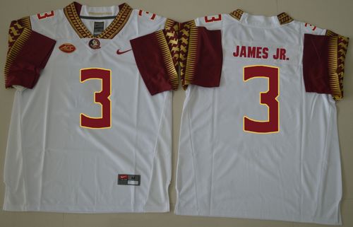 Seminoles #3 Derwin James Jr. White Stitched NCAA Jersey