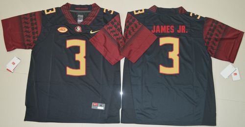 Seminoles #3 Derwin James Jr. Black Stitched NCAA Jersey