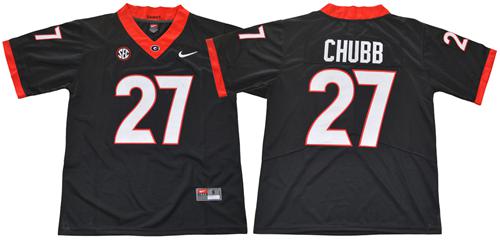 Bulldogs #27 Nick Chubb Black Limited Stitched NCAA Jersey