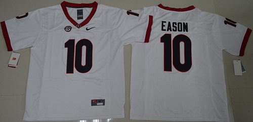 Bulldogs #10 Jacob Eason White Limited Stitched NCAA Jersey