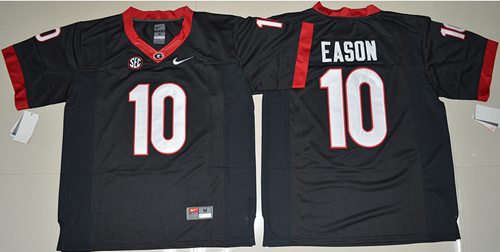 Bulldogs #10 Jacob Eason Black Limited Stitched NCAA Jersey