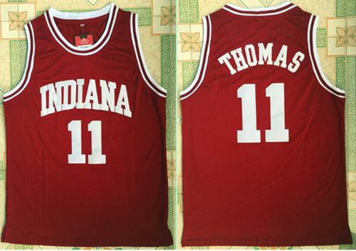 Hoosiers #11 Isiah Thomas Red Big 10 Patch Basketball Stitched NCAA Jersey