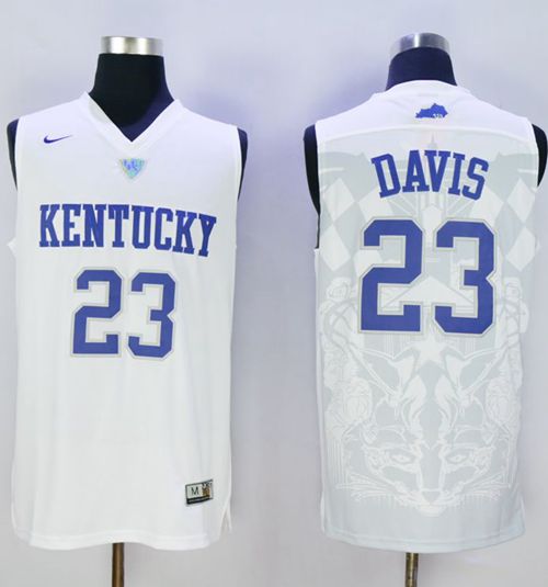 Wildcats #23 Anthony Davis White Basketball Stitched NCAA Jersey - Click Image to Close