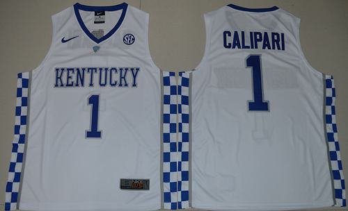 Wildcats #1 John Calipari White Basketball Elite Stitched NCAA Jersey