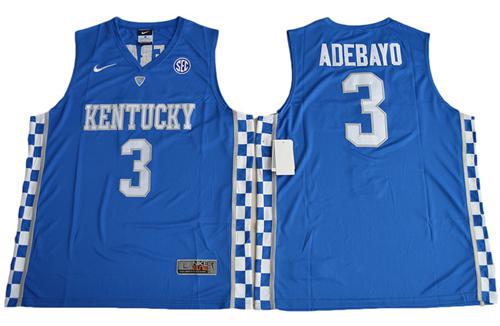 Wildcats #3 Edrice Adebayo Royal Blue Basketball Elite Stitched NCAA Jersey