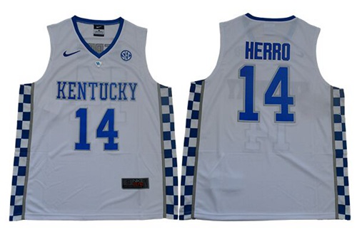 Wildcats #14 Tyler Herro White Basketball Elite Stitched NCAA Jersey