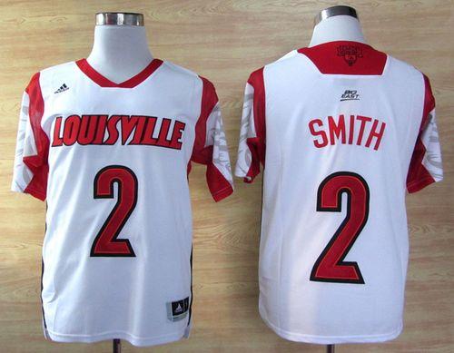 Cardinals #2 Russ Smith White Basketball Stitched NCAA Jersey - Click Image to Close