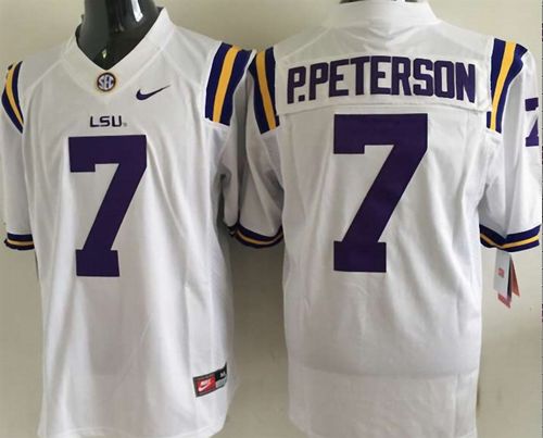 LSU Tigers #7 Patrick Peterson White Stitched NCAA Jersey