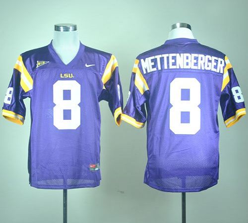 LSU Tigers #8 Zach Mettenberger Purple Stitched NCAA Jersey