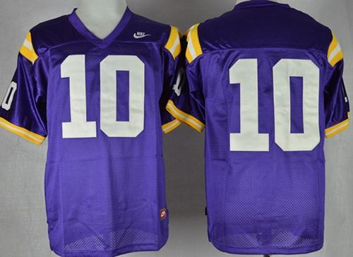 LSU Tigers #10 Anthony Jennings Purple Stitched NCAA Jersey