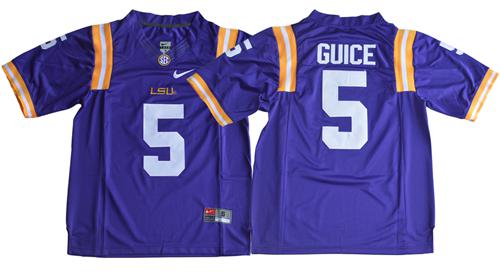 LSU Tigers #5 Derrius Guice Purple Limited Stitched NCAA Jersey