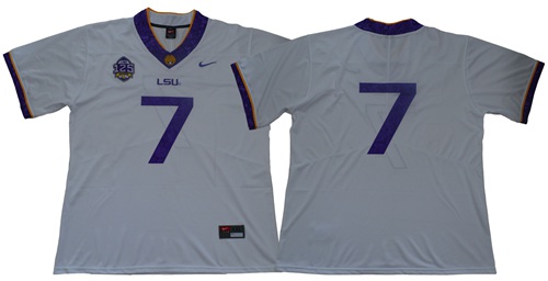 LSU Tigers #7 Tyrann Mathieu White 125 Seasons Limited Stitched NCAA Jersey