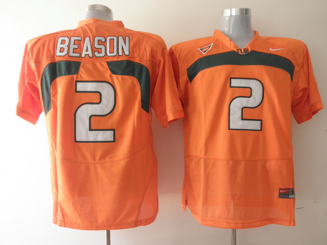 Hurricanes #2 Jon Beason Orange Stitched NCAA Jersey