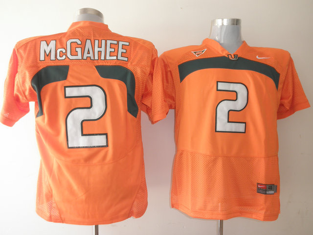 Hurricanes #2 Willis McGahee Orange Stitched NCAA Jersey