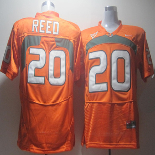 Hurricanes #20 Ed Reed Orange Stitched NCAA Jersey