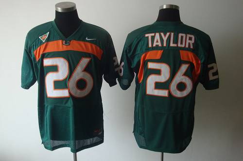 Hurricanes #26 Sean Taylor Green Stitched NCAA Jersey