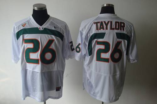 Hurricanes #26 Sean Taylor White Stitched NCAA Jersey