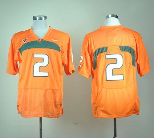 Hurricanes #2 Orange Stitched NCAA Jersey