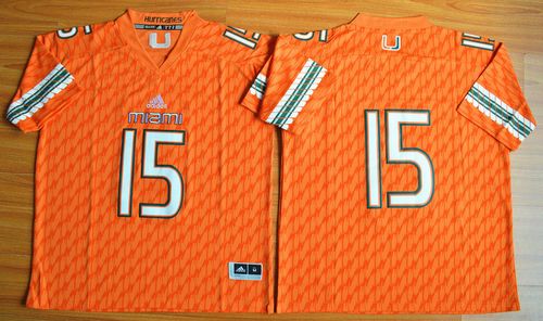 Hurricanes #15 Brad Kaaya Orange Stitched NCAA Jersey