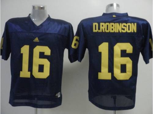 Wolverines #16 Denard Robinson Blue Stitched NCAA Jersey - Click Image to Close