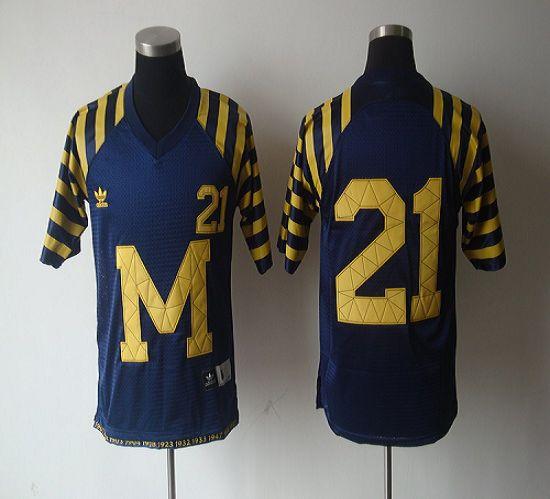 Wolverines #21 Desmond Howard Blue Under The Lights Stitched NCAA Jersey