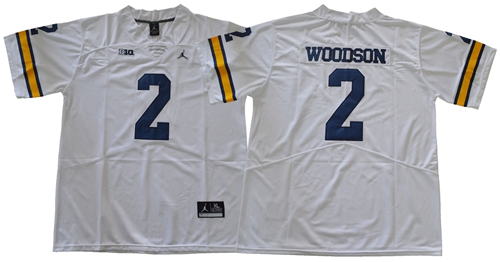 Wolverines #2 Charles Woodson White Jordan Brand Limited Stitched NCAA Jersey