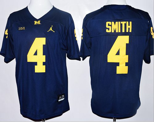 Wolverines #4 De'Veon Smith Navy Blue Jordan Brand Stitched NCAA Jersey