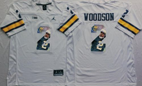 Wolverines #2 Charles Woodson White Player Fashion Stitched NCAA Jersey