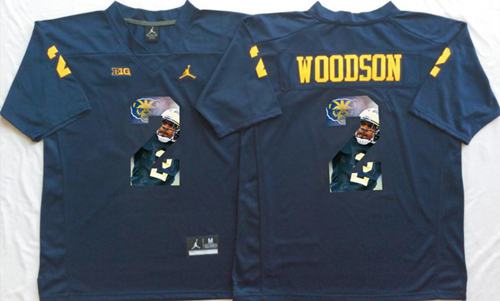 Wolverines #2 Charles Woodson Navy Blue Player Fashion Stitched NCAA Jersey