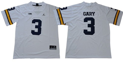 Wolverines #3 Rashan Gary White Jordan Brand Limited Stitched NCAA Jersey