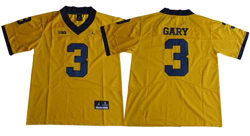 Wolverines #3 Rashan Gary Gold Jordan Brand Limited Stitched NCAA Jersey