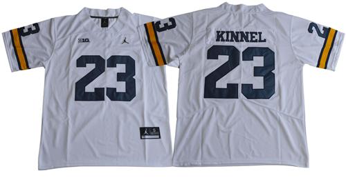 Wolverines #23 Tyree Kinnel White Jordan Brand Limited Stitched NCAA Jersey