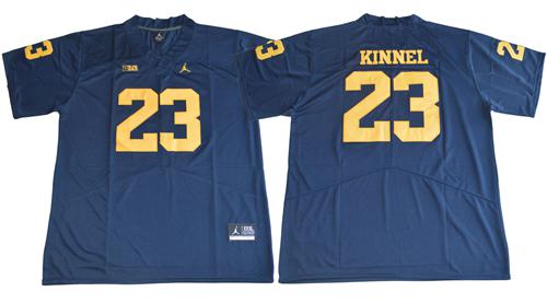 Wolverines #23 Tyree Kinnel Navy Blue Jordan Brand Limited Stitched NCAA Jersey