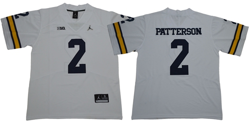 Wolverines #2 Shea Patterson White Jordan Brand Limited Stitched NCAA Jersey