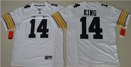 Hawkeyes #14 Desmond King White Stitched NCAA Jersey