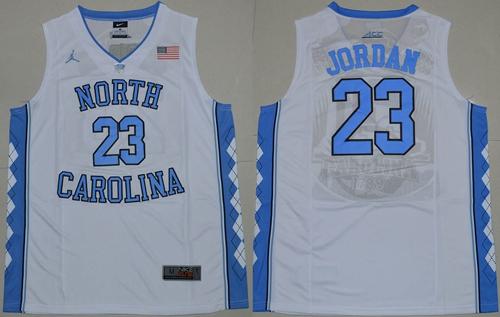 North Carolina #23 Michael Jordan White Stitched NCAA Jersey