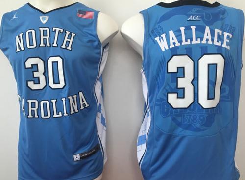 North Carolina #30 Rasheed Wallace Blue Basketball Stitched NCAA Jersey