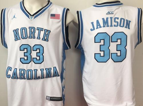 North Carolina #33 Antawn Jamison White Basketball Stitched NCAA Jersey