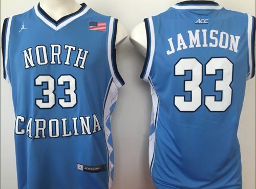 North Carolina #33 Antawn Jamison Blue Basketball Stitched NCAA Jersey